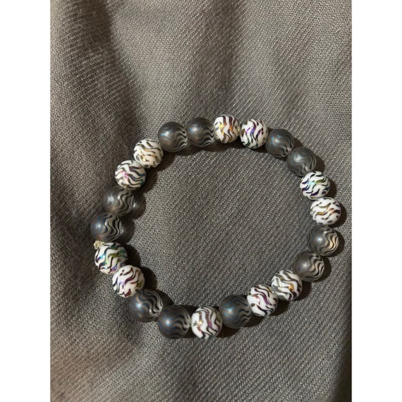 Bracelet Stretch Gray Wave-pattern - Picture 2 of 4